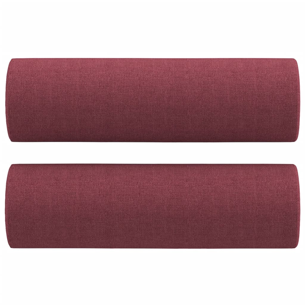 Tweezitsbank met sierkussens 140 cm stof wijnrood