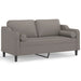 Tweezitsbank met sierkussens 140 cm stof taupe