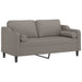 Tweezitsbank met sierkussens 140 cm stof taupe