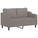 Tweezitsbank met sierkussens 140 cm stof taupe