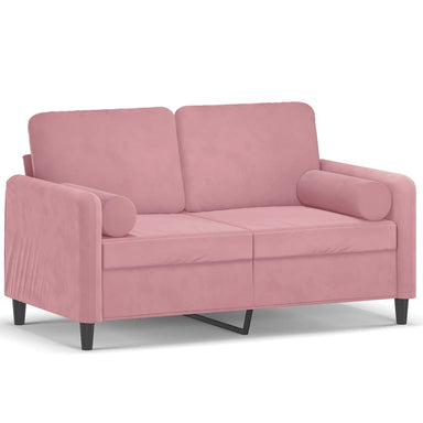 Tweezitsbank met sierkussens 120 cm fluweel roze
