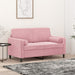 Tweezitsbank met sierkussens 120 cm fluweel roze