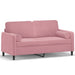 Tweezitsbank met sierkussens 140 cm fluweel roze