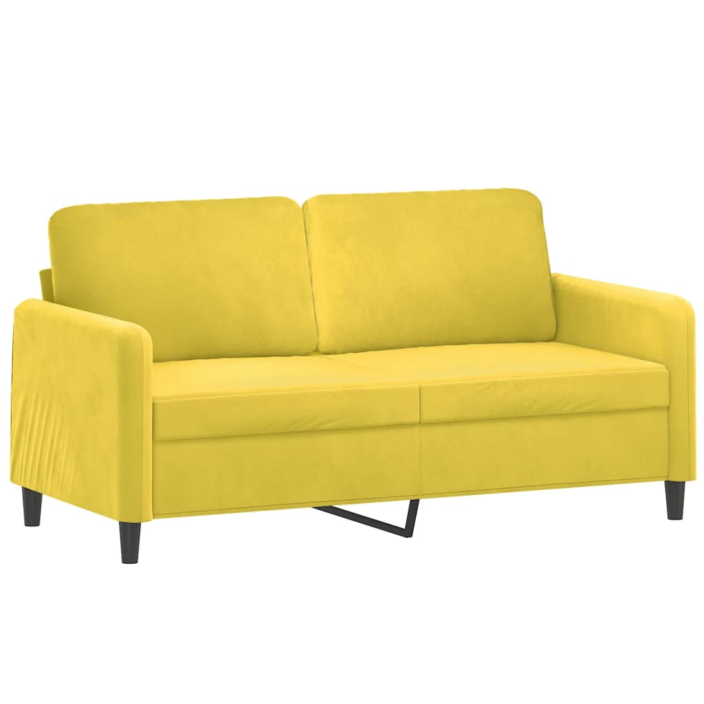 Tweezitsbank met sierkussens 140 cm fluweel geel
