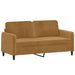 Tweezitsbank met sierkussens 140 cm fluweel bruin