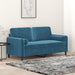 Tweezitsbank met sierkussens 140 cm fluweel blauw