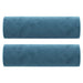 Driezitsbank met sierkussens 180 cm fluweel blauw