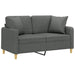 Tweezitsbank met sierkussens 120 cm stof donkergrijs