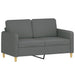 Tweezitsbank met sierkussens 120 cm stof donkergrijs