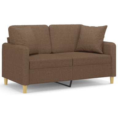 Tweezitsbank met sierkussens 120 cm stof bruin