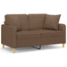 Tweezitsbank met sierkussens 120 cm stof bruin