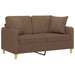 Tweezitsbank met sierkussens 120 cm stof bruin
