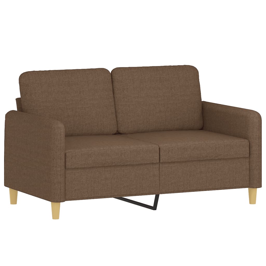 Tweezitsbank met sierkussens 120 cm stof bruin