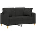 Tweezitsbank met sierkussens 120 cm stof zwart