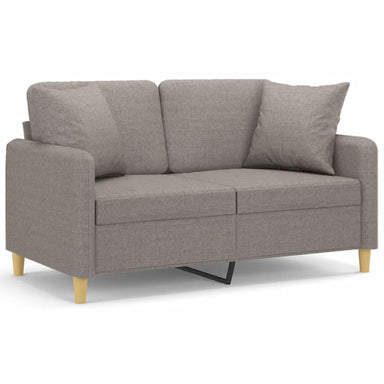 Tweezitsbank met sierkussens 120 cm stof taupe