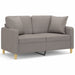 Tweezitsbank met sierkussens 120 cm stof taupe