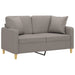 Tweezitsbank met sierkussens 120 cm stof taupe