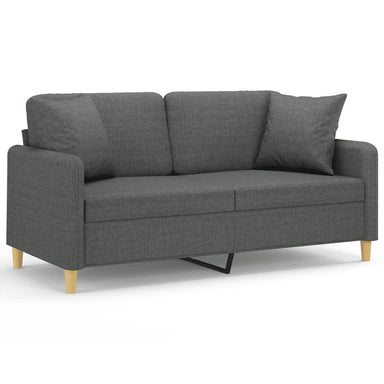 Tweezitsbank met sierkussens 140 cm stof donkergrijs