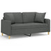 Tweezitsbank met sierkussens 140 cm stof donkergrijs