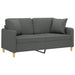 Tweezitsbank met sierkussens 140 cm stof donkergrijs