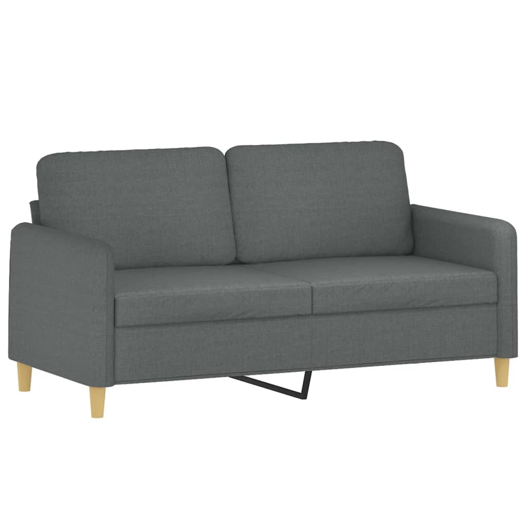 Tweezitsbank met sierkussens 140 cm stof donkergrijs