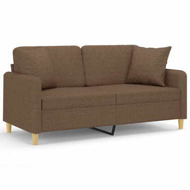 Tweezitsbank met sierkussens 140 cm stof bruin