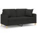 Tweezitsbank met sierkussens 140 cm stof zwart