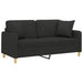 Tweezitsbank met sierkussens 140 cm stof zwart