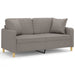 Tweezitsbank met sierkussens 140 cm stof taupe
