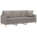 Driezitsbank met sierkussens 180 cm stof taupe