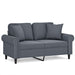 Tweezitsbank met sierkussens 120 cm fluweel donkergrijs