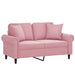 Tweezitsbank met sierkussens 120 cm fluweel roze