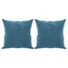 Tweezitsbank met sierkussens 120 cm fluweel blauw