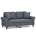 Tweezitsbank met sierkussens 140 cm fluweel donkergrijs