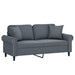 Tweezitsbank met sierkussens 140 cm fluweel donkergrijs