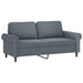 Tweezitsbank met sierkussens 140 cm fluweel donkergrijs