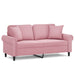 Tweezitsbank met sierkussens 140 cm fluweel roze