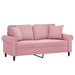 Tweezitsbank met sierkussens 140 cm fluweel roze