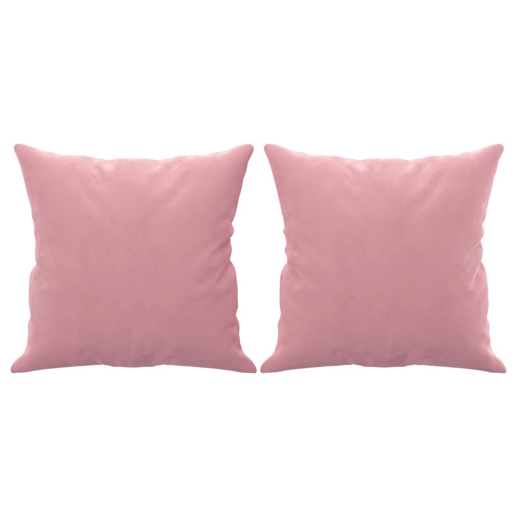 Tweezitsbank met sierkussens 140 cm fluweel roze