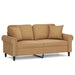 Tweezitsbank met sierkussens 140 cm fluweel bruin