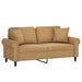 Tweezitsbank met sierkussens 140 cm fluweel bruin