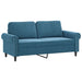 Tweezitsbank met sierkussens 140 cm fluweel blauw