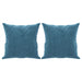 Tweezitsbank met sierkussens 140 cm fluweel blauw