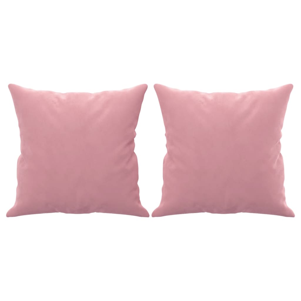 Driezitsbank met sierkussens 180 cm fluweel roze