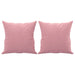 Driezitsbank met sierkussens 180 cm fluweel roze