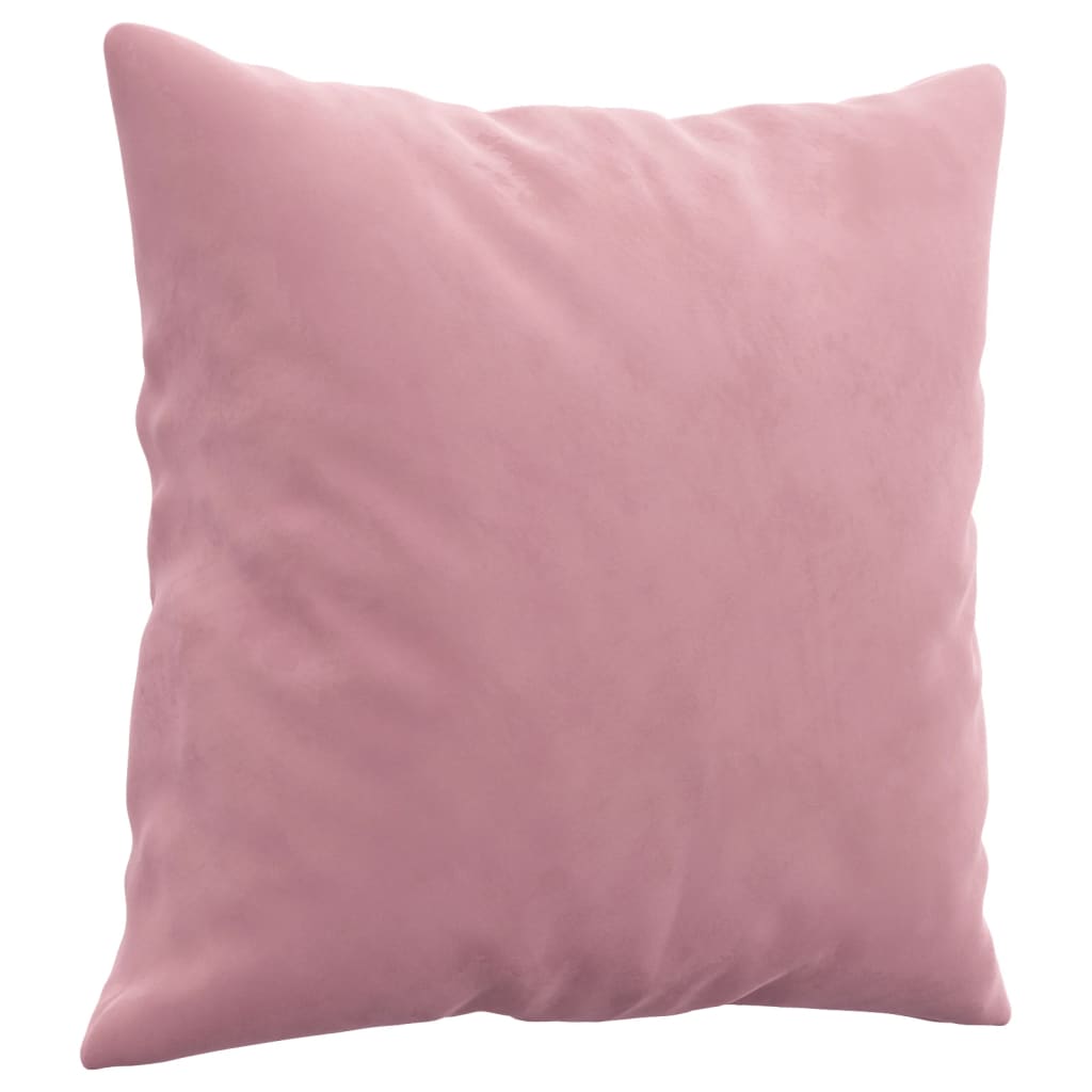 Driezitsbank met sierkussens 180 cm fluweel roze