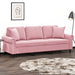 Driezitsbank met sierkussens 180 cm fluweel roze