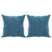 Driezitsbank met sierkussens 180 cm fluweel blauw