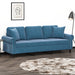 Driezitsbank met sierkussens 180 cm fluweel blauw