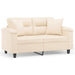 Tweezitsbank met kussens 120 cm microvezelstof beige